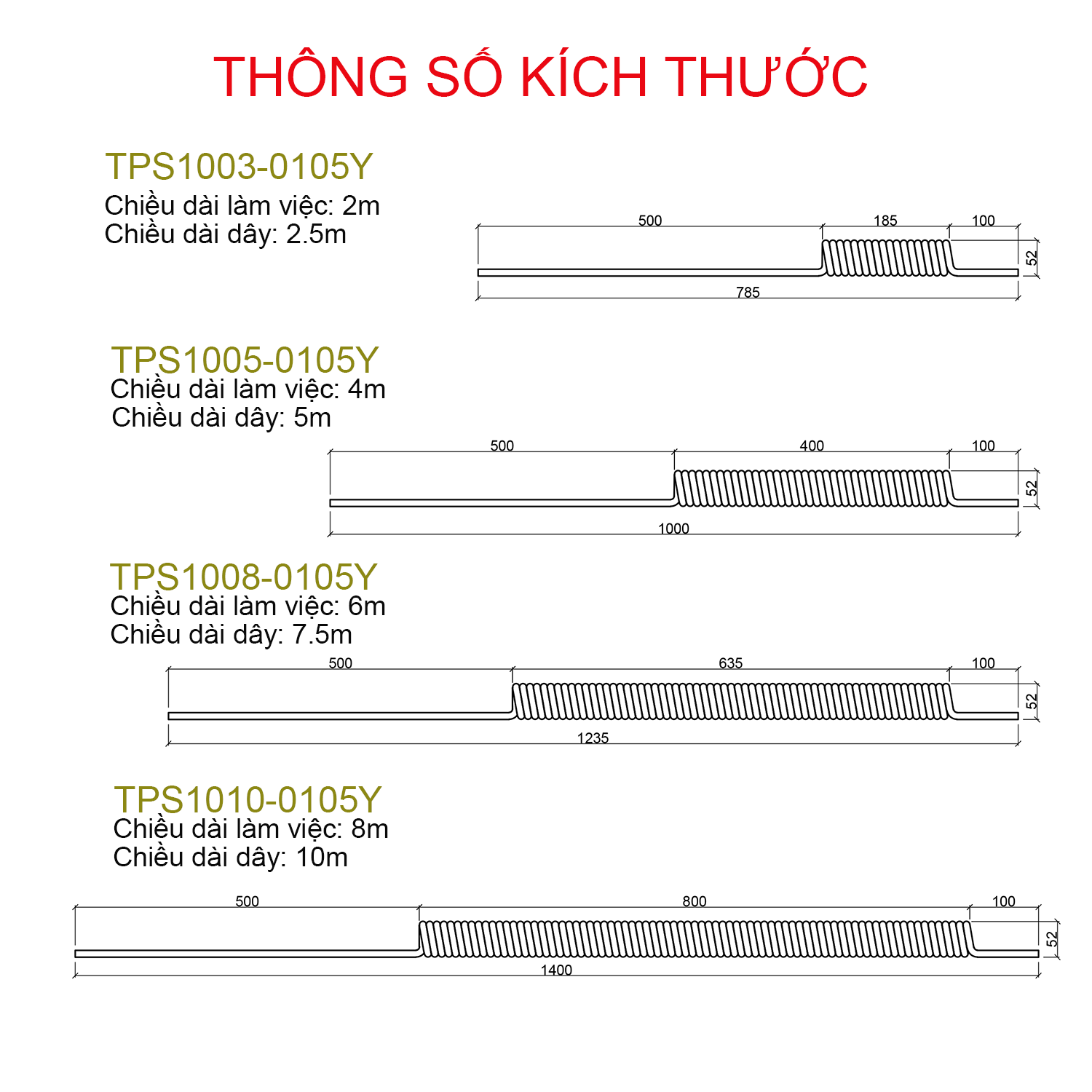 Dây hơi xoắn cỡ ống 6.5x10mm Chiyoda - Nhật Bản