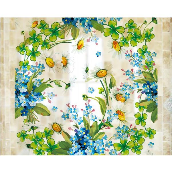 Decal dán kính cao cấp - Vòng Hoa muôn màu