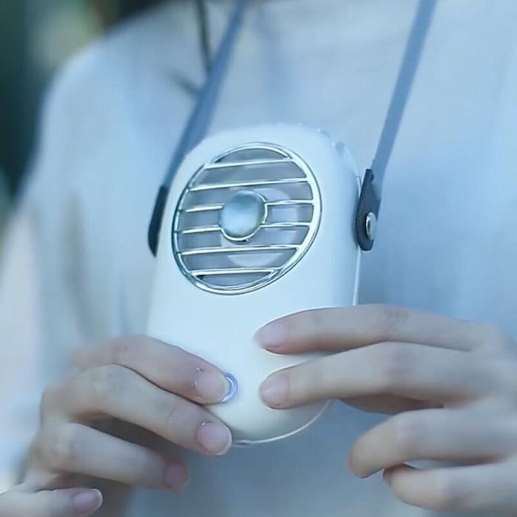 Mini USB Fan,Portable Hands Free Necklace Fan, Rechargeable Handheld Fan, 3 Speed Adjustable Personal Desk Outdoor Travel Office Household