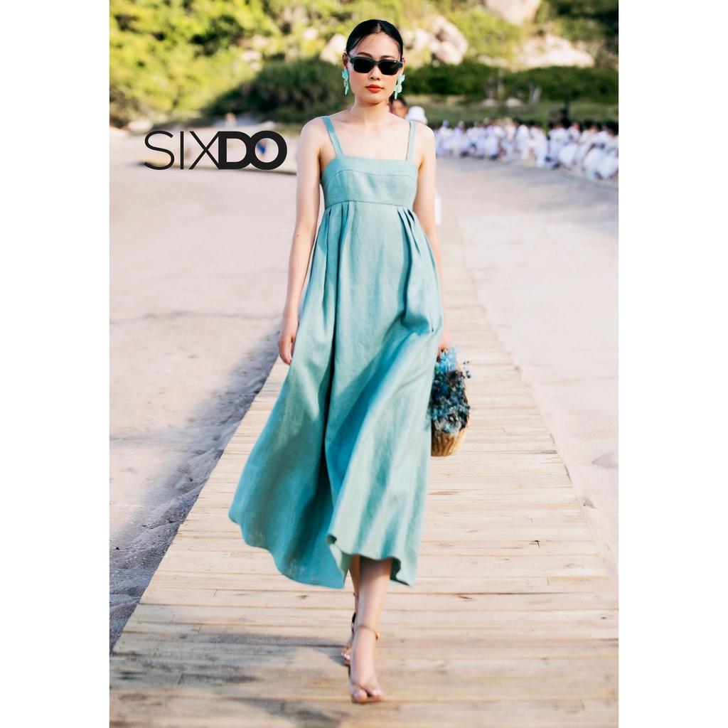 Đầm hai dây linen ôm ngực SIXDO