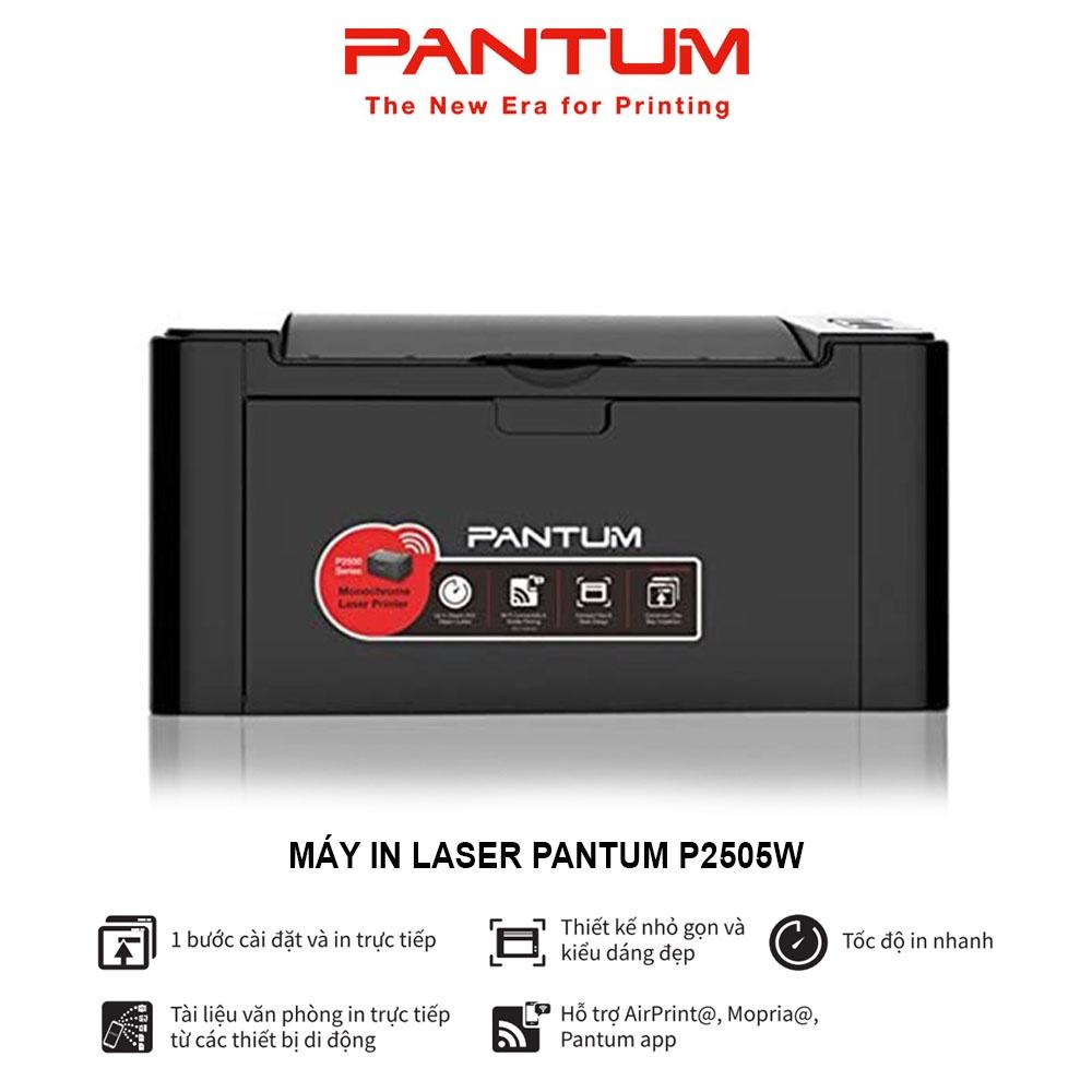 Máy in Laser đơn chức năng PANTUM P2505W, in qua Wifi, đen trắng, tốc độ cao, khổ giấy A4 (Hàng chính hãng)