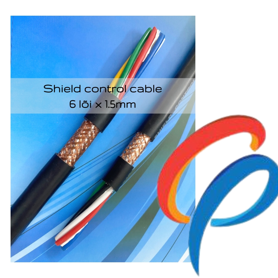 Cáp điều khiển 6 lõi x 1.5mm có lưới chống nhiễu điện áp 500 volt vỏ bọc pvc