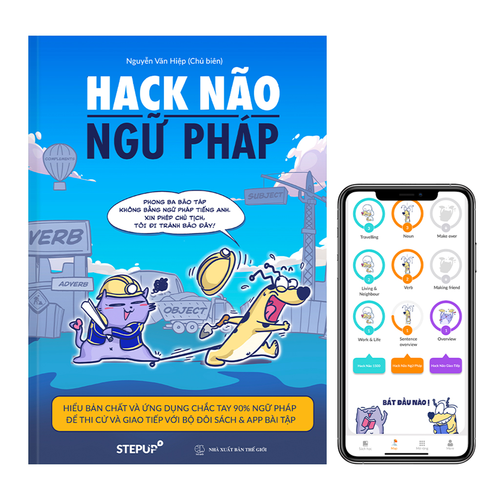 Hack Não Ngữ Pháp (Step Up English) - Học ngữ pháp bằng sơ đồ, App giải thích chi tiết lỗi sai, giúp hiểu bản chất, dễ dàng ứng dụng vào giao tiếp và thi cử