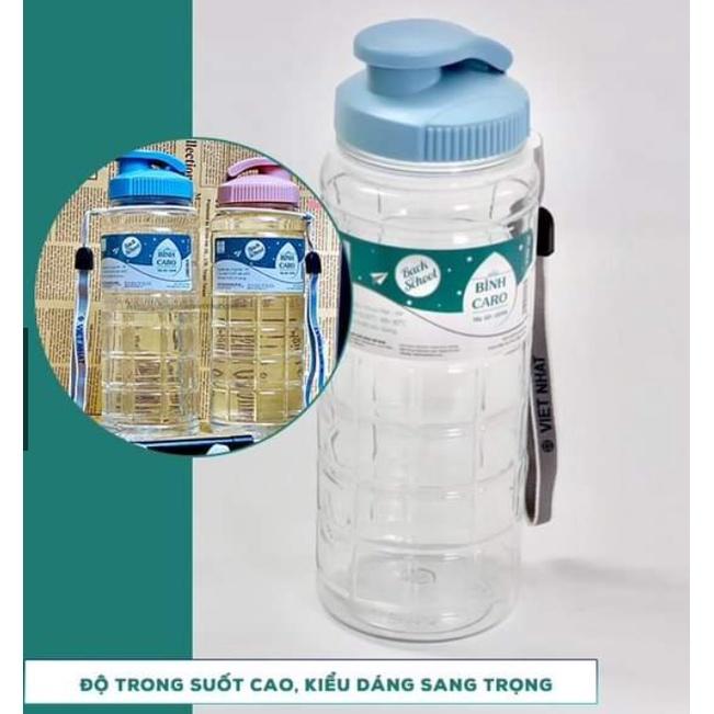 Bình nước học sinh kẻ caro 750ml