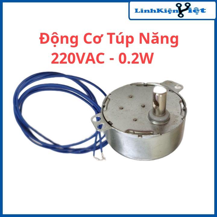 Động cơ túp năng điện 220VAC công suất 0.2W tốc độ 4 vòng/phút, nhông điện thay thế cho quạt