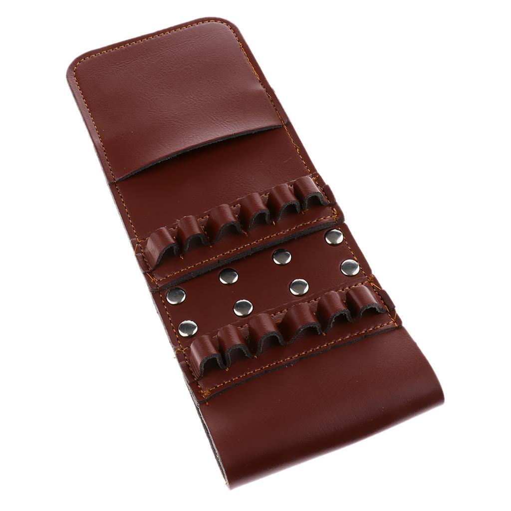 Hunting  Leather  Quiver Pocket Holder Bag for 12  Black