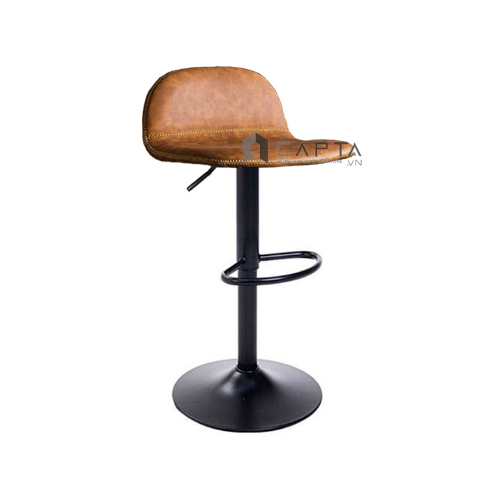 Ghế bar xoay nệm da CB2270-P Nội thất Capta Có lưng tựa nệm da màu Nâu bò Nâu Xám đen chân tăng giảm sắt sơn tĩnh điện màu đen nhập khẩu hcm