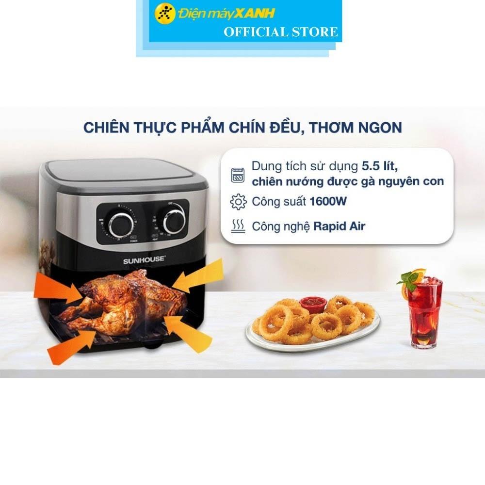 Nồi chiên không dầu Sunhouse SHD4062 6 lít - Hàng Chính Hãng