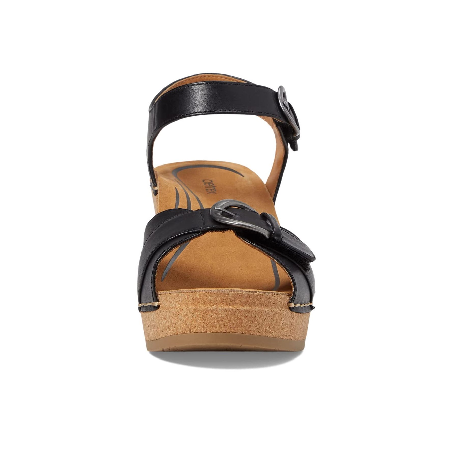 Sandal sức khỏe nữ Aetrex Tory Black - giày cao gót 8p đế đệm da giảm đau chân