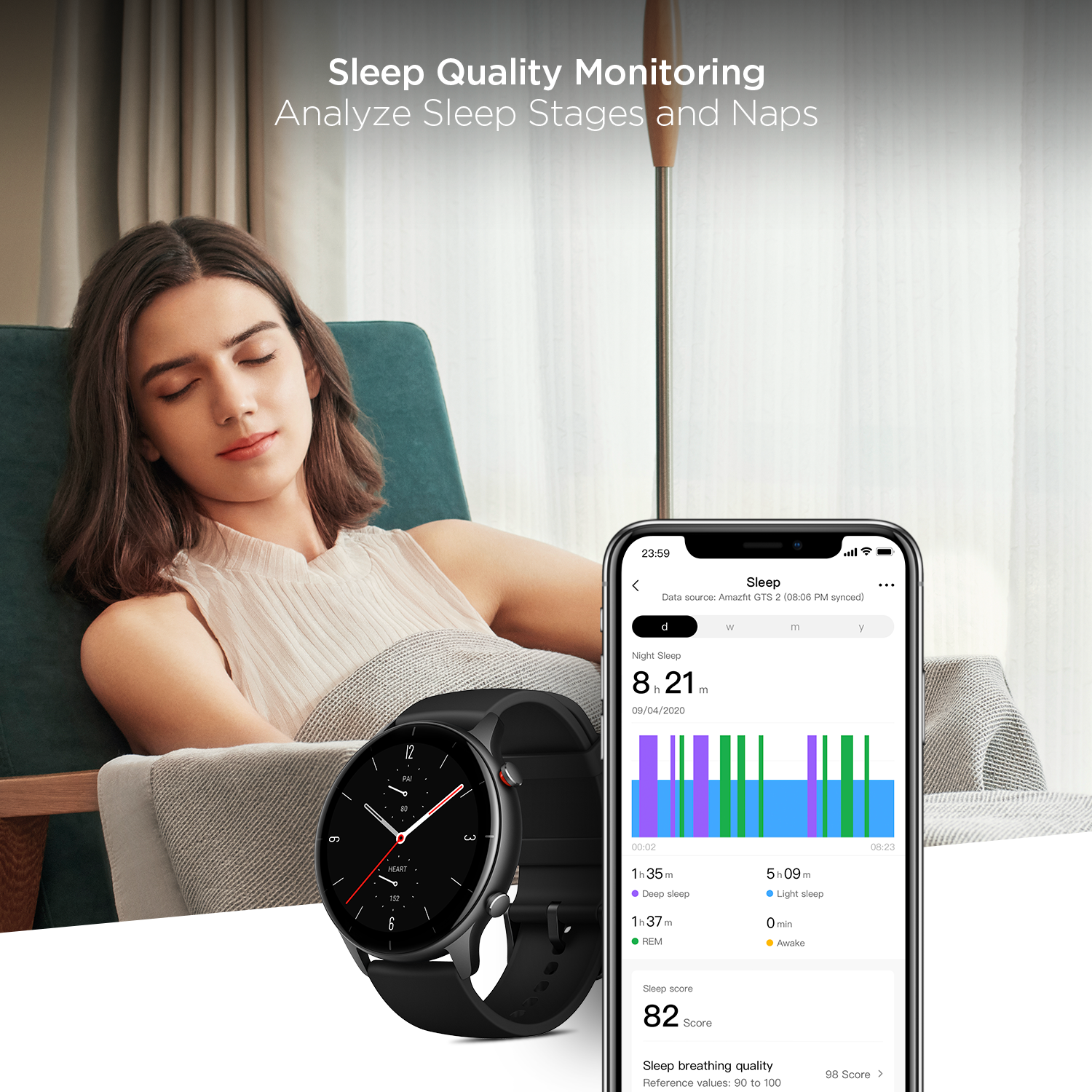 Đồng Hồ Thông Minh Cao Cấp Amazfit GTR 2e - Hàng Chính Hãng