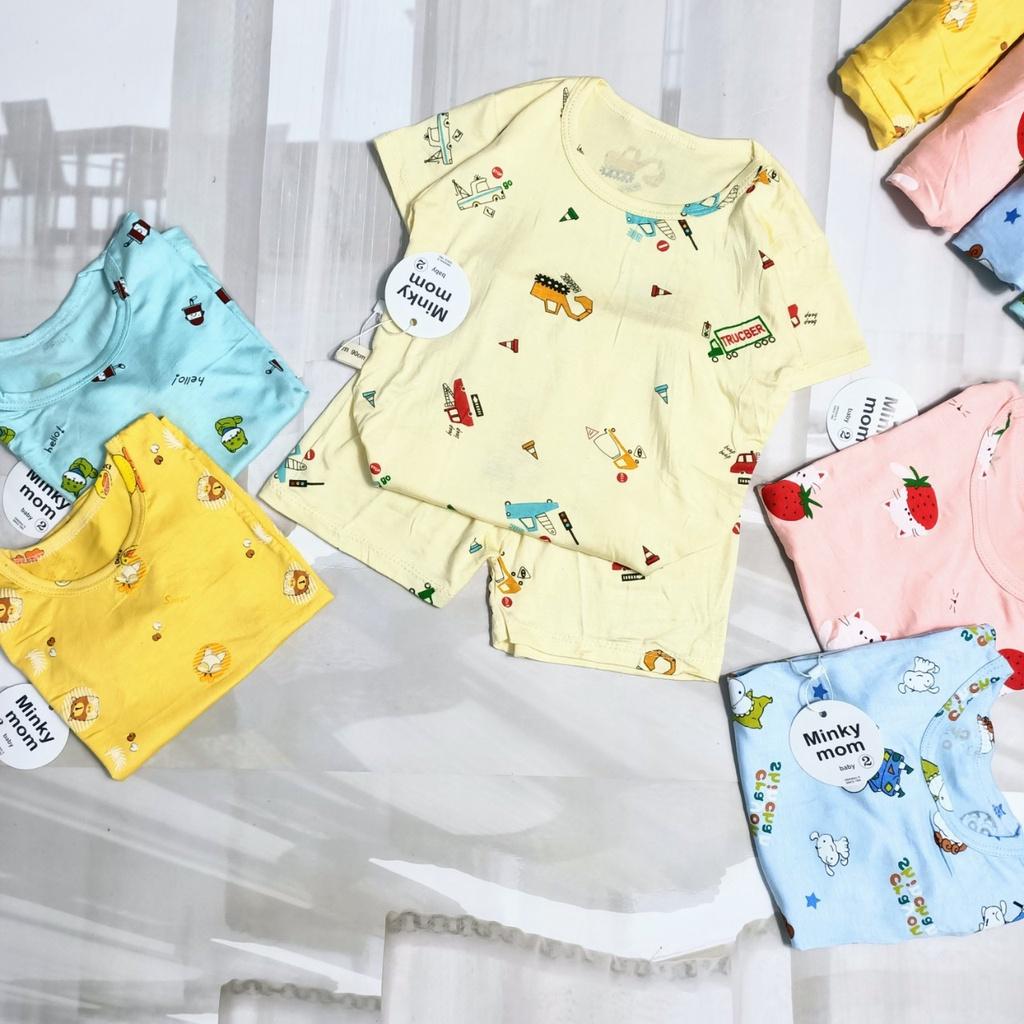 Bộ cộc tay vải thun lạnh nhiều màu cho bé trai và bé gái sơ sinh 3-13kg, hàng đẹp -