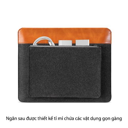 TÚI CHỐNG SỐC TOMTOC (USA) FELT &amp; PU LEATHER CHO IPAD 9.7-11/12.9 /16 INCH bảo vệ chất lượng và ngăn ngừa trầy xước - HÀNG CHÍNH HÃNG