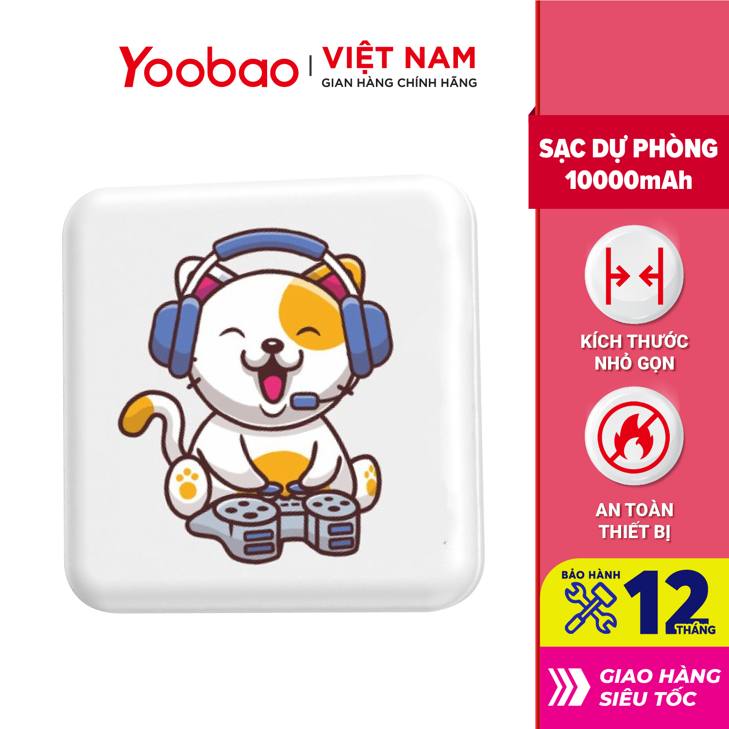 Sạc dự phòng mini dễ thương 10000mAh Yoobao M4 mini - Sạc đồng thời 2 cổng - Hàng chính hãng