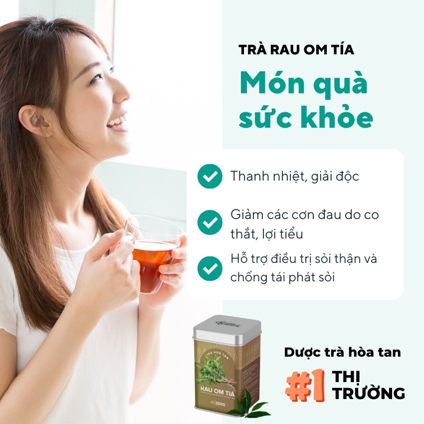 Trà Thảo Dược Rau Om Tía  Hygie Giúp Thanh Nhiệt Giải Độc, Kháng Khuẩn, Lợi Tiểu, Hỗ Trợ Điều Trị Sỏi Thận