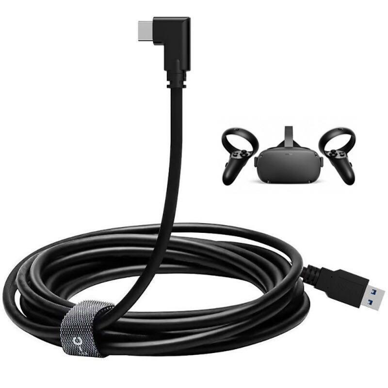 3/4m/5m 3a Sạc cáp Type-C Dữ liệu Cáp Khuỷu Cáp VR Cáp VR Kính truyền 10Gbps Cáp máy tính cho Oculus Quest2 Màu