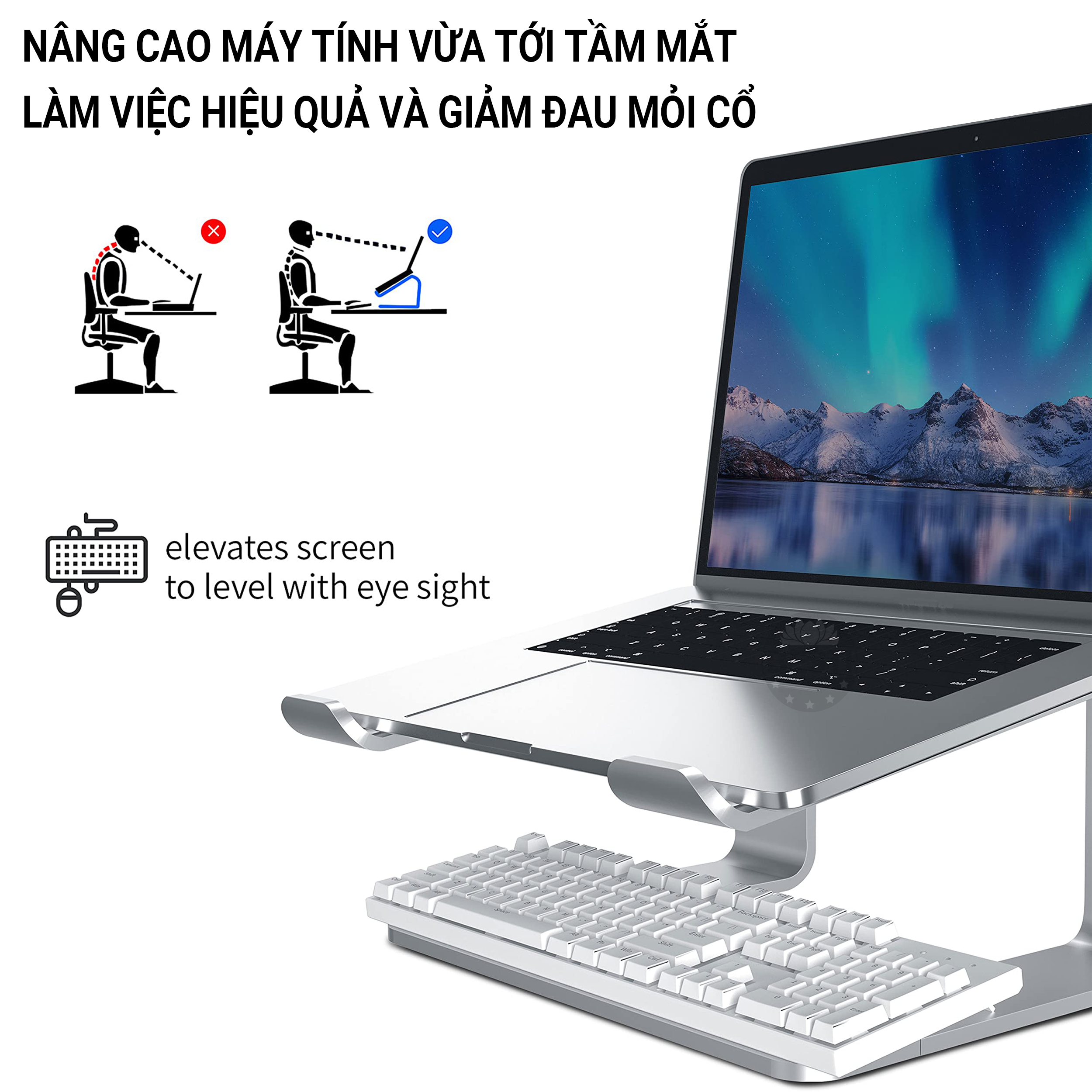 Giá Đỡ Máy Tính Laptop Macbook Besti BTY01 Hợp Kim Nhôm Cao Cấp Giúp Tản Nhiệt Có Thể Tháo Rời - Hàng Chính Hãng 