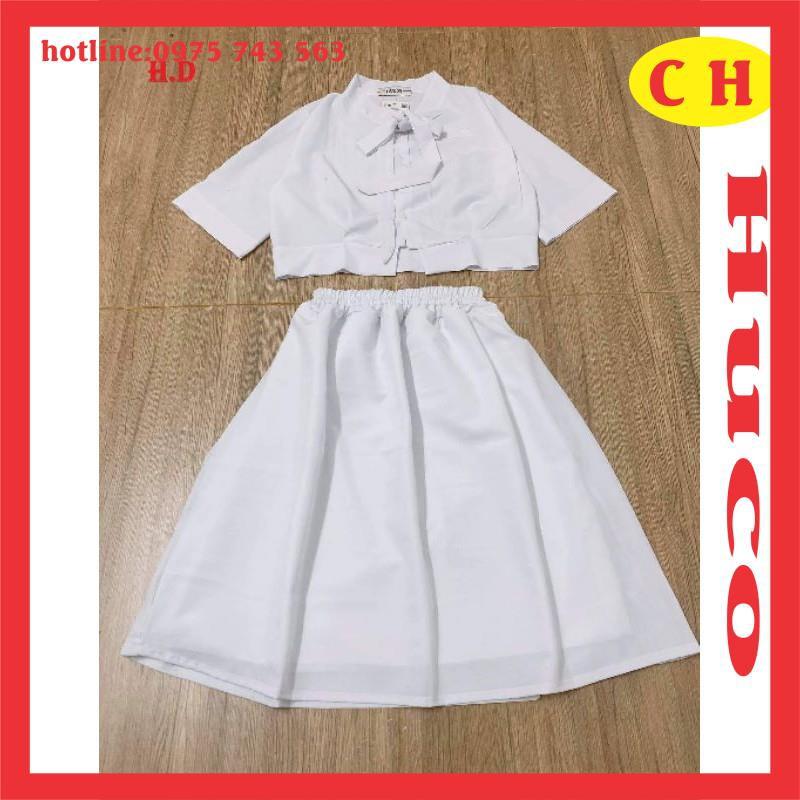 sét đầm nữsét trang phụcsét váy áo croptop buộc nơ mix chân váy 2 lớp vintage dáng ulzzang freesize