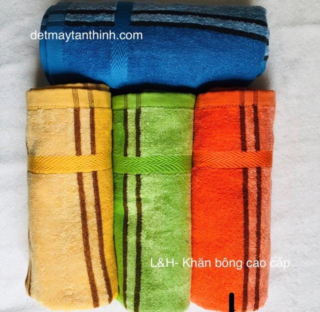 Khăn tắm 100% cotton kẻ sọc Tân Thịnh, KT 50x100cn