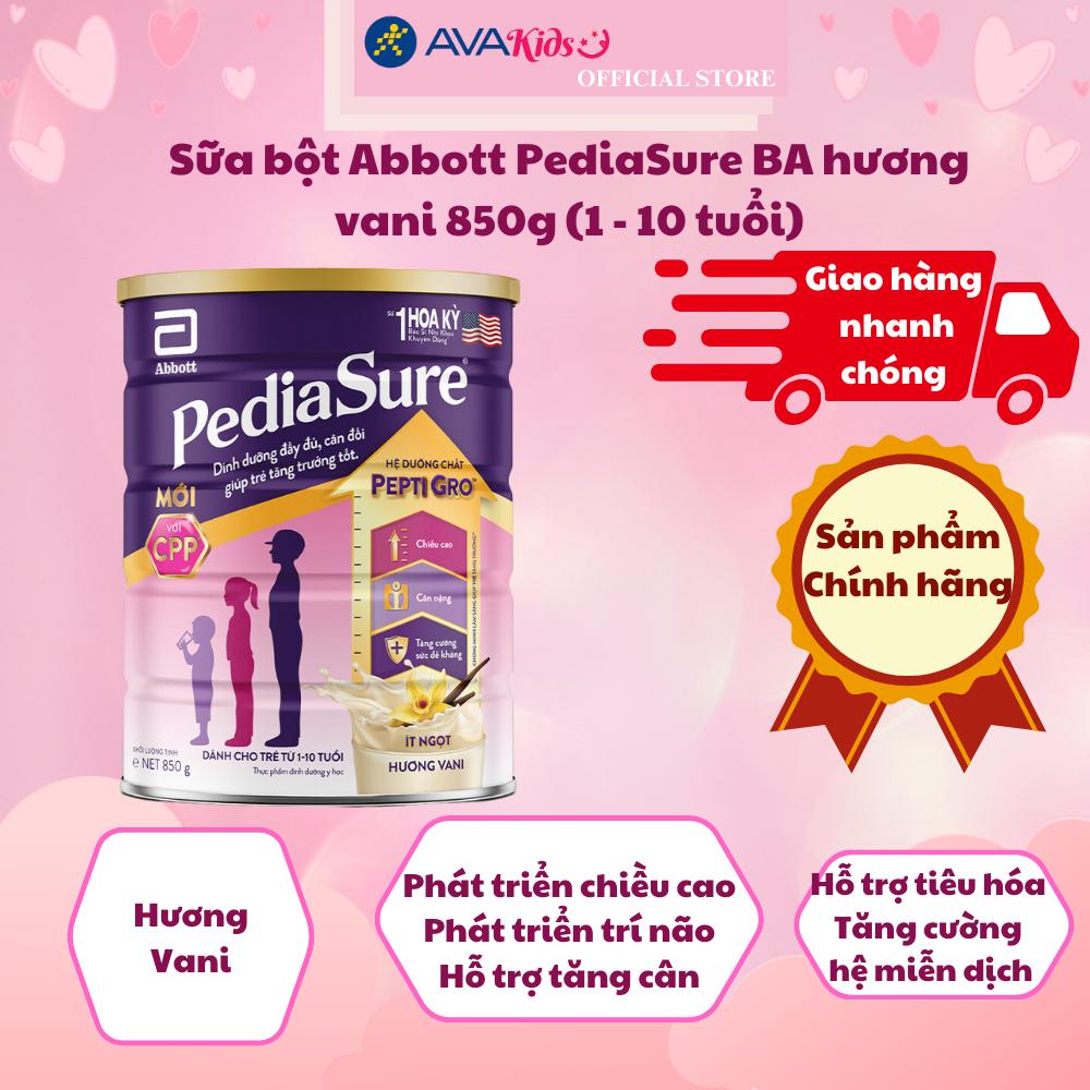Sữa bột Abbott PediaSure BA hương vani 850g (1 - 10 tuổi)