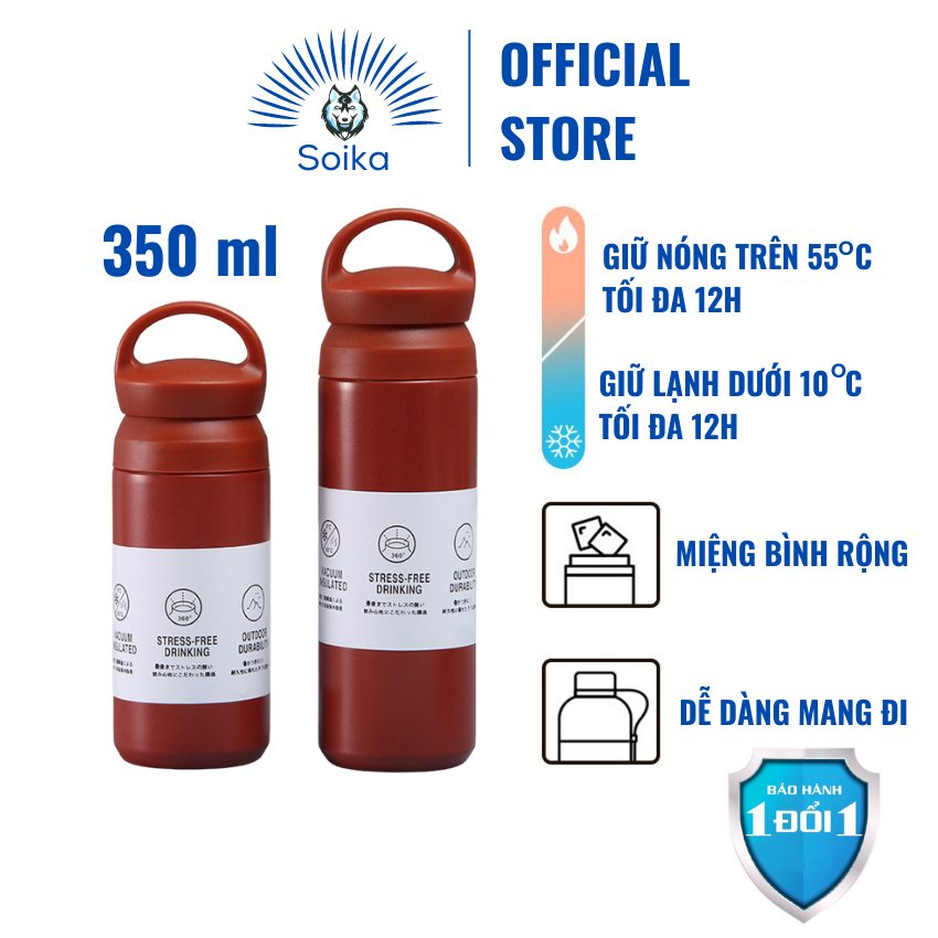 Bình Giữ Nhiệt SOIKA SB05350 Bằng Thép Không Gỉ Inox 304 350ml Nhiều Màu