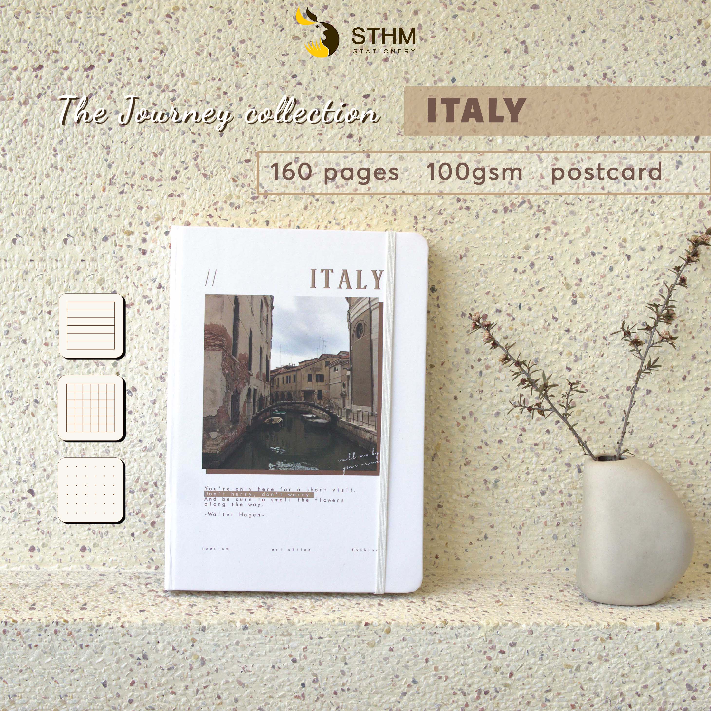 - The Journey notebook - EU collection - Sổ tay bìa cứng - Ruột kem 100gsm