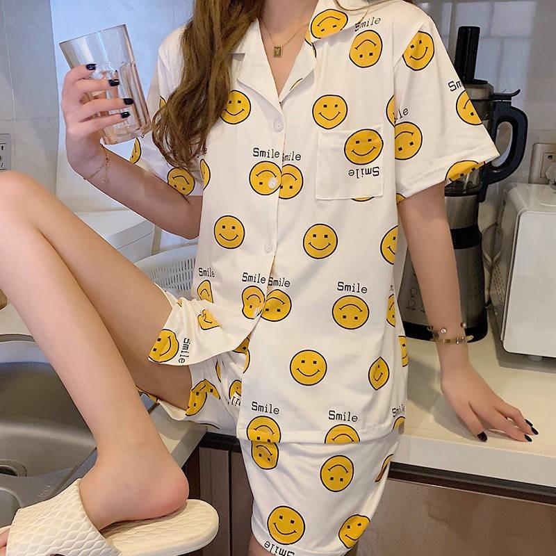 Pijama Mặc Nhà, Bộ Ngủ Nữ Cotton Ngắn Tay 3 Màu Trơn Siêu Xinh CCCP01