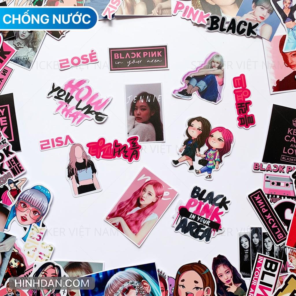 Sticker BLACK PINK - Dán Trang Trí - Chất Liệu PVC Cán Màng Chất Lượng Cao Chống Nước, Chống Nắng, Không Bong Tróc Phai Màu