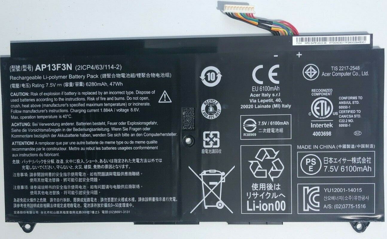 Pin dành cho Acer Aspire S7-391 S7-392 Ultrabook S7-393-7810 NX.MT5EK.001 AP13F3N