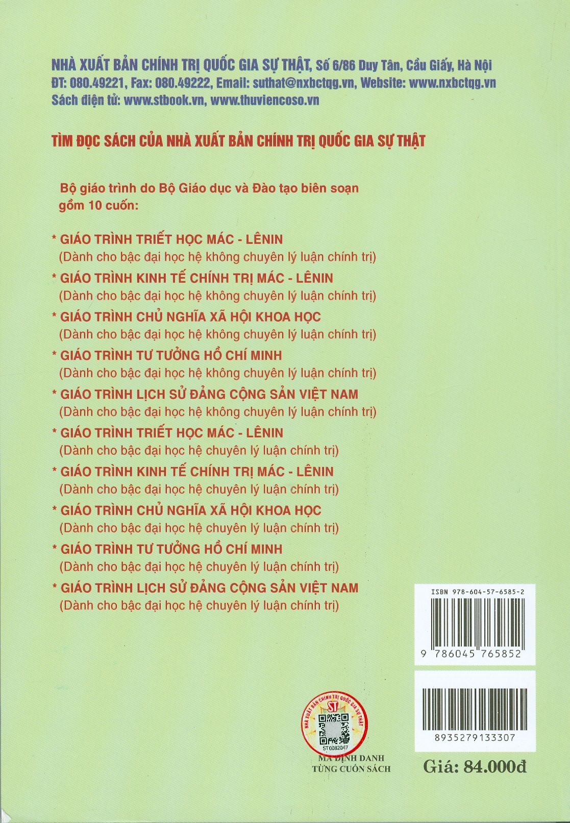 Combo 2 cuốn Giáo Trình Triết Học Mác – Lênin + Giáo Trình Chủ Nghĩa Xã Hội Khoa Học (Dành Cho Bậc Đại Học HỆ CHUYÊN Lý Luận Chính Trị)