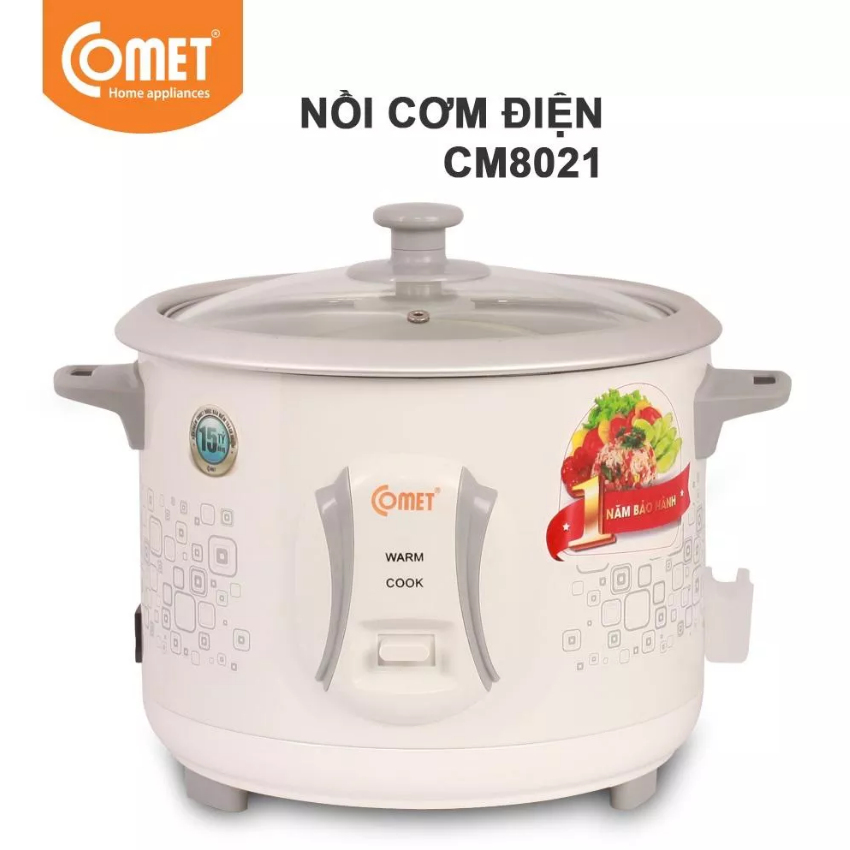 Nồi Cơm Điện nắp rời 1.8L Comet CM8021 - Hàng Chính Hãng