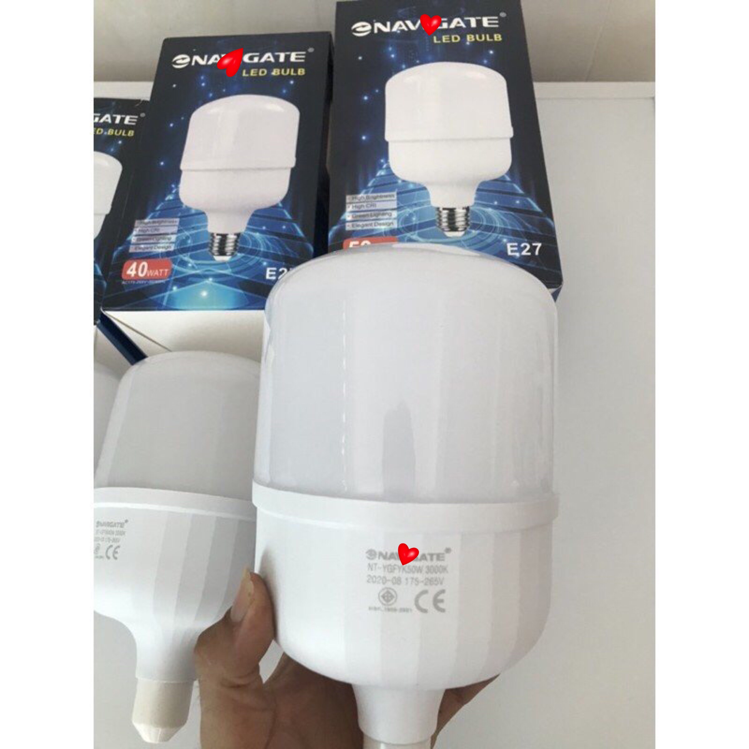 Bóng đèn led buld tròn công suất 50W ánh sáng trắng, vàng hàng đủ watt chiếu sáng dân dụng, đèn trang trí