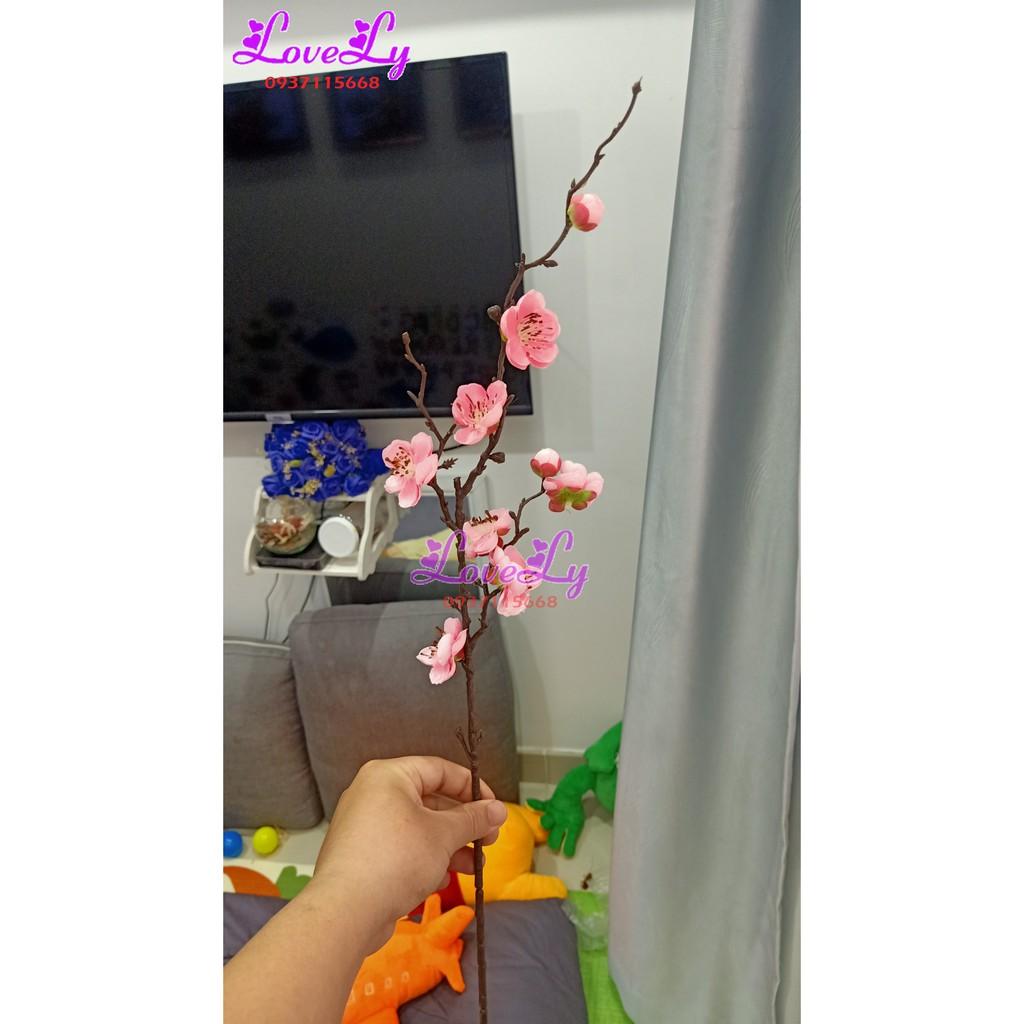 Hoa giả - Cành đào trang trí nghệ thuật dài 60cm