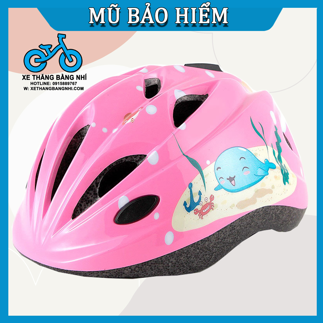 Mũ bảo hiểm trẻ em siêu nhẹ cho bé từ 3 tuổi trở lên