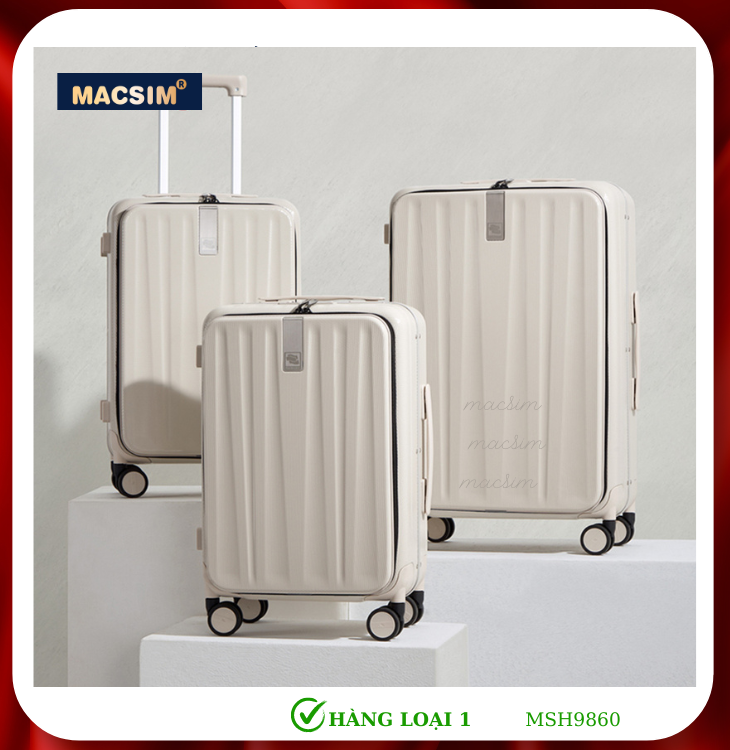 Vali cao cấp Macsim Hanke MSH9860 26 inch đen- Hàng loại 1