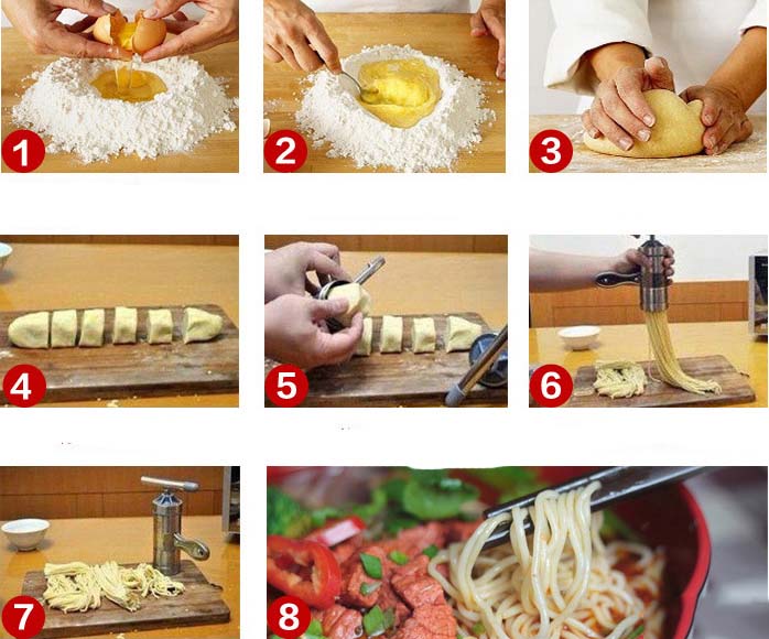 Dụng Cụ Làm Mỳ, Nui Bằng Inox 5 Khuôn Lựa Chọn