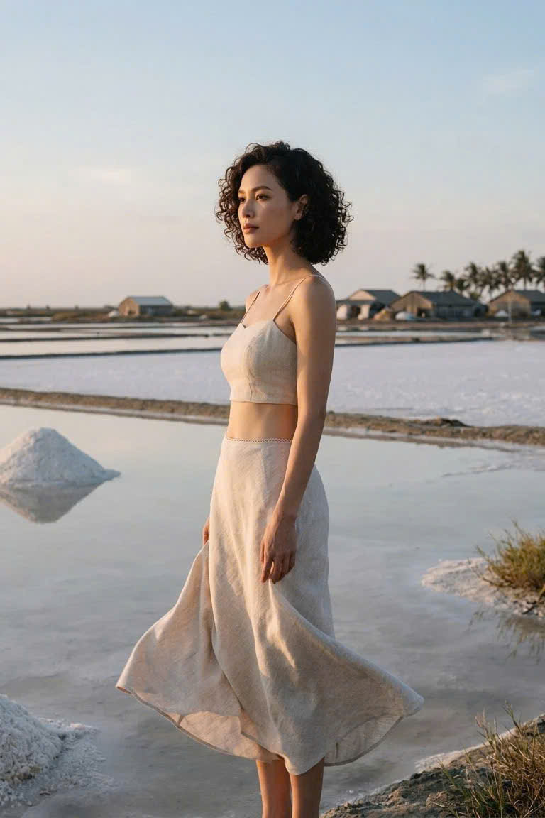 Áo Croptop Hai Dây Linen Vải Lanh Xám Muối Tiêu TOP208 Thời trang Hity