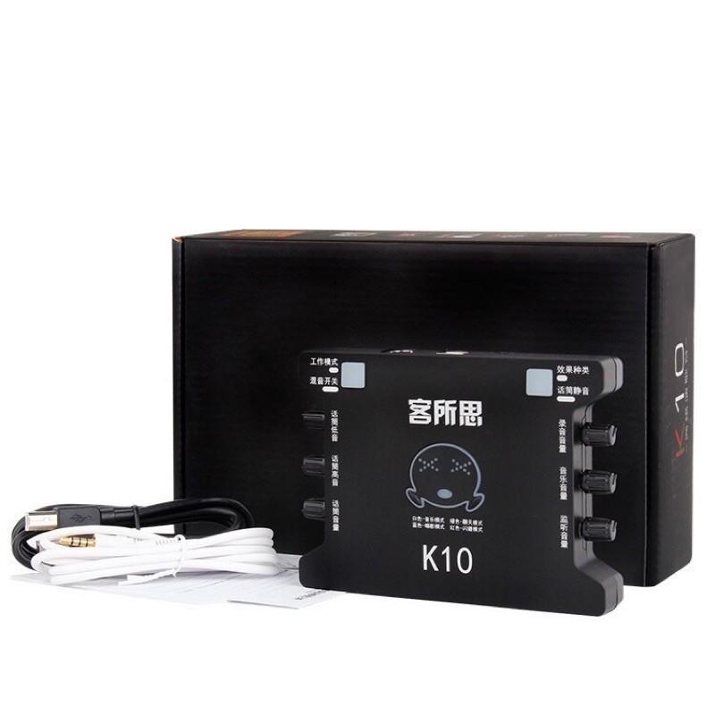 Combo thu âm livestream cực đỉnh K10 và mic bm900 full phụ kiện