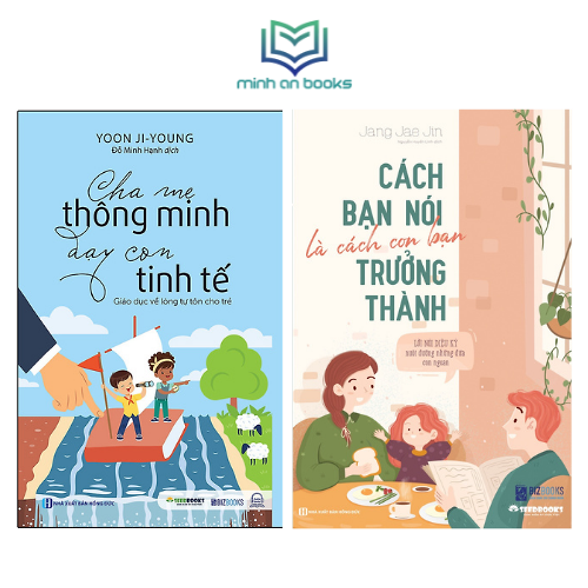 BIZBOOKS - Bộ 2 Cuốn Sách Dành Cho Cha Mẹ Hoàn Hảo: Cha Mẹ Thông Minh Dạy Con Tinh Tế - Giáo Dục Về Lòng Tự Tôn Cho Trẻ + Cách Bạn Nói Là Cách Con Bạn Trưởng Thành – Lời Nói Diệu Kỳ Nuôi Dưỡng Những Đứa Con Ngoan - MinhAnBooks