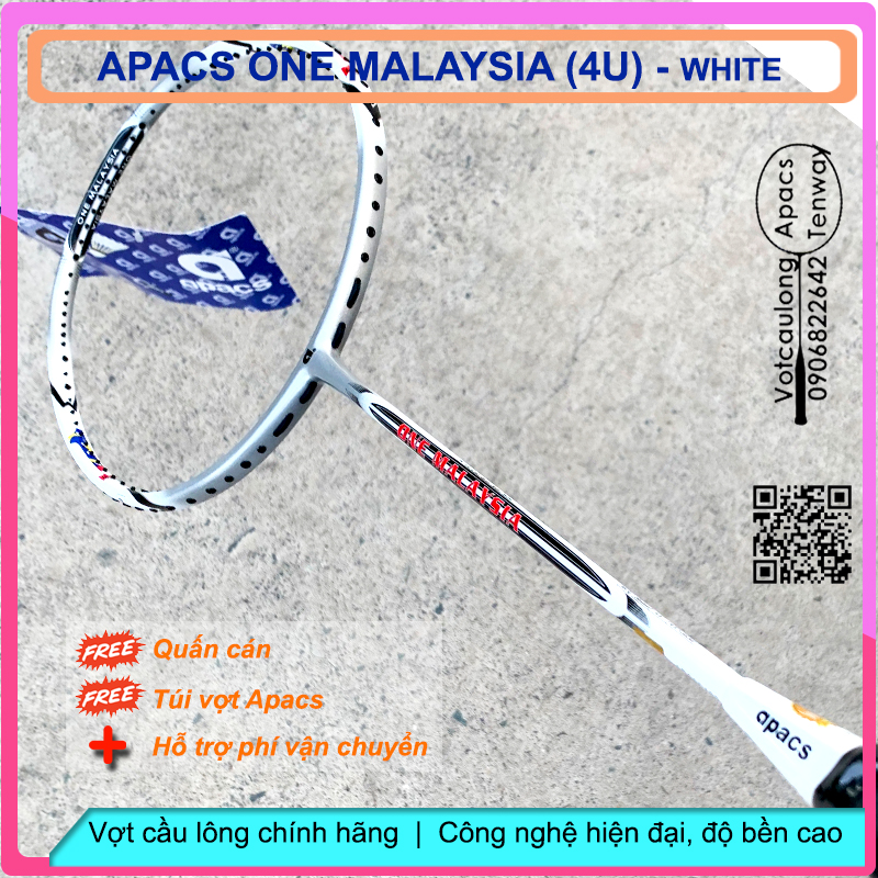 Vợt Cầu Lông Apacs One Malaysia – 4U white | Vợt đẹp trong tầm giá, bền bỉ với thời gian, đánh phong trào