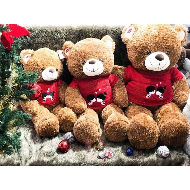 Gấu Bông Teddy lông xù kèm áo len