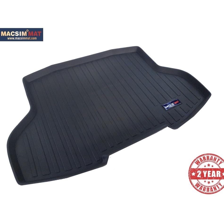 Thảm lót cốp xe ô tô Honda Civic 2016-2019 nhãn hiệu Macsim chất liệu TPV màu đen hàng loại 2