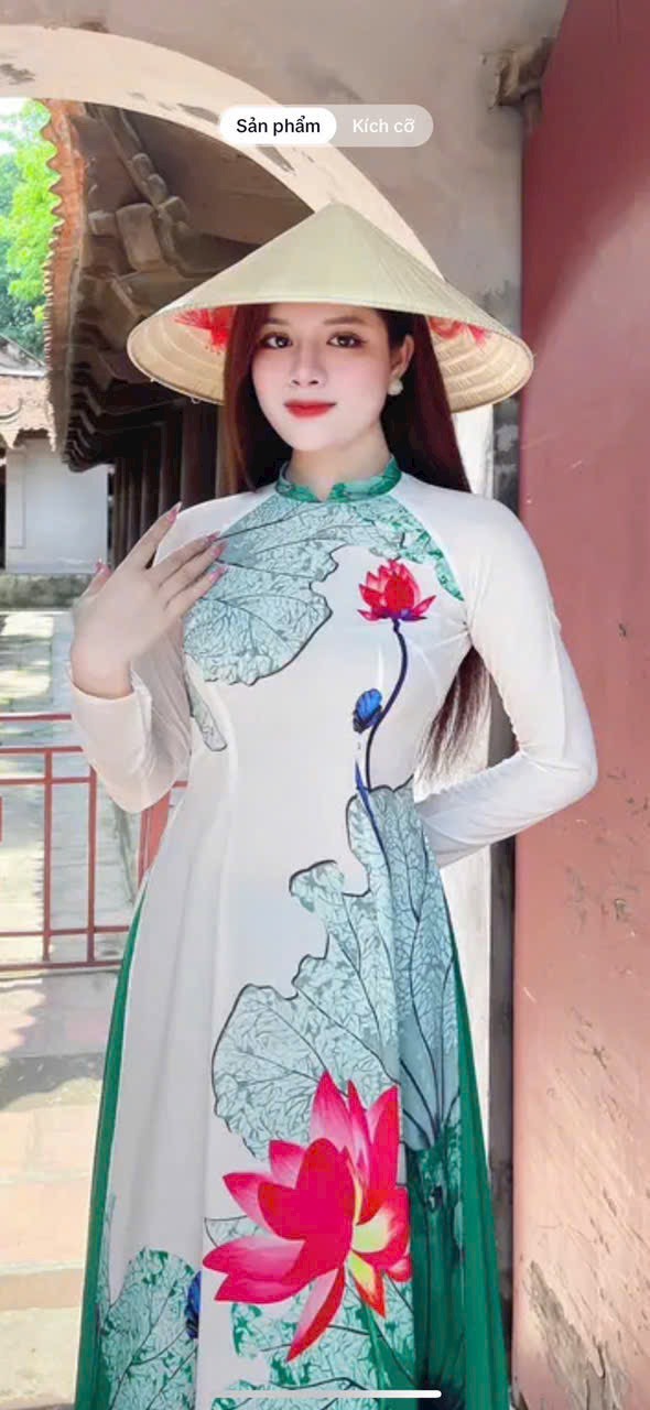 SÉT ÁO DÀI IN HỌA TIẾT HOA SEN SANG TRỌNG