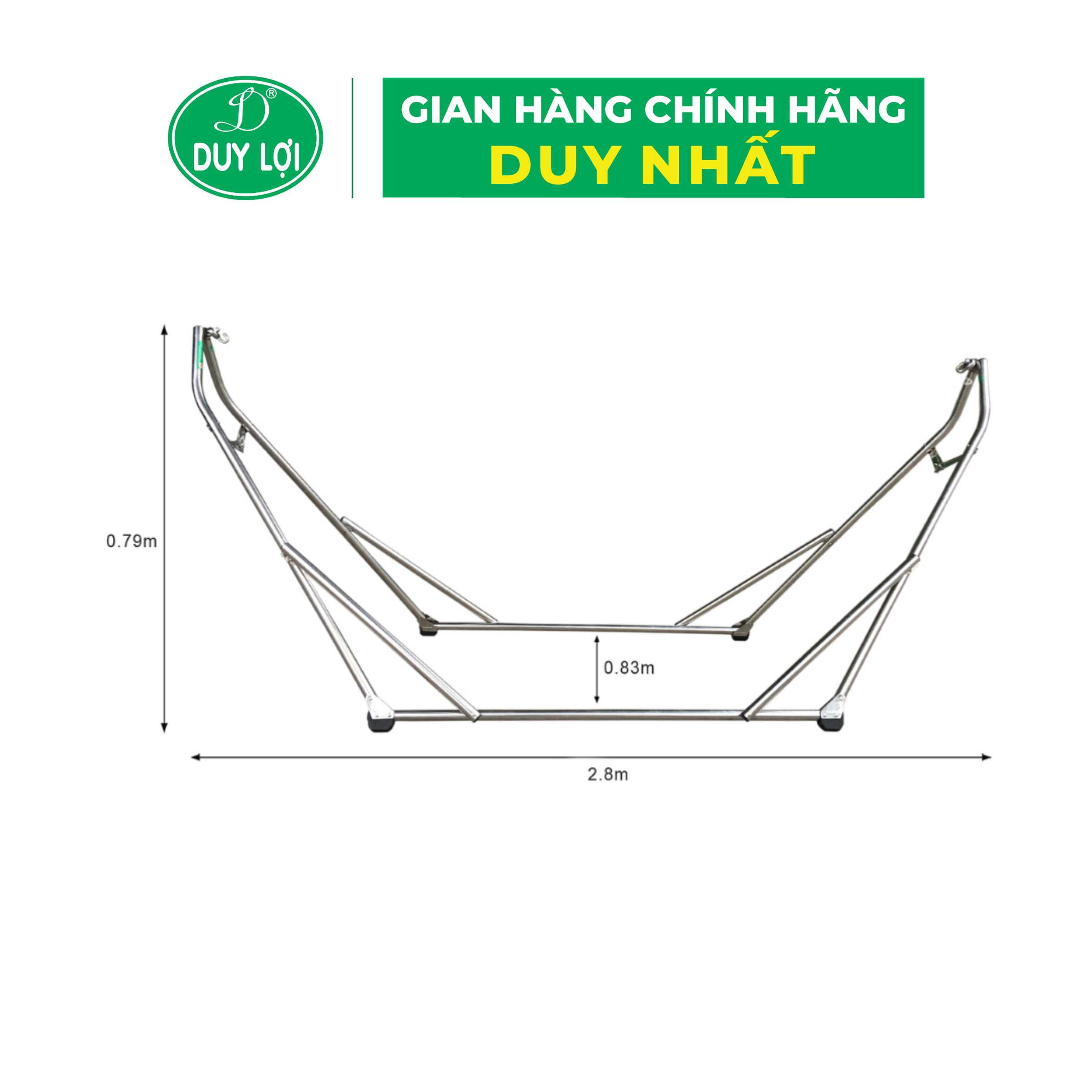 KHUNG VÕNG XẾP DUY LỢI INOX - CỠ ĐẠI - TẶNG 10 MÓC ÁO KÉP NHỰA CAO CẤP DUY LỢI
