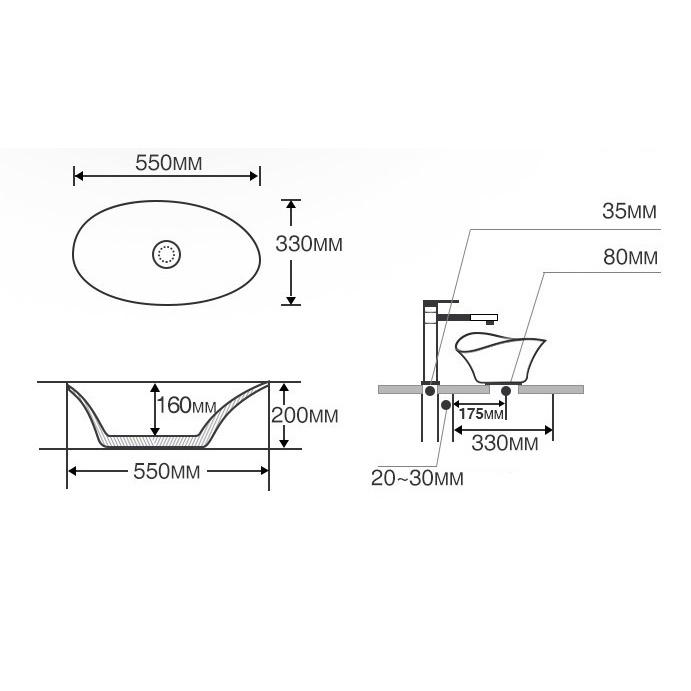 Chậu lavabo đặt trên bàn đá - nghệ thuật phong cách châu âu A5471