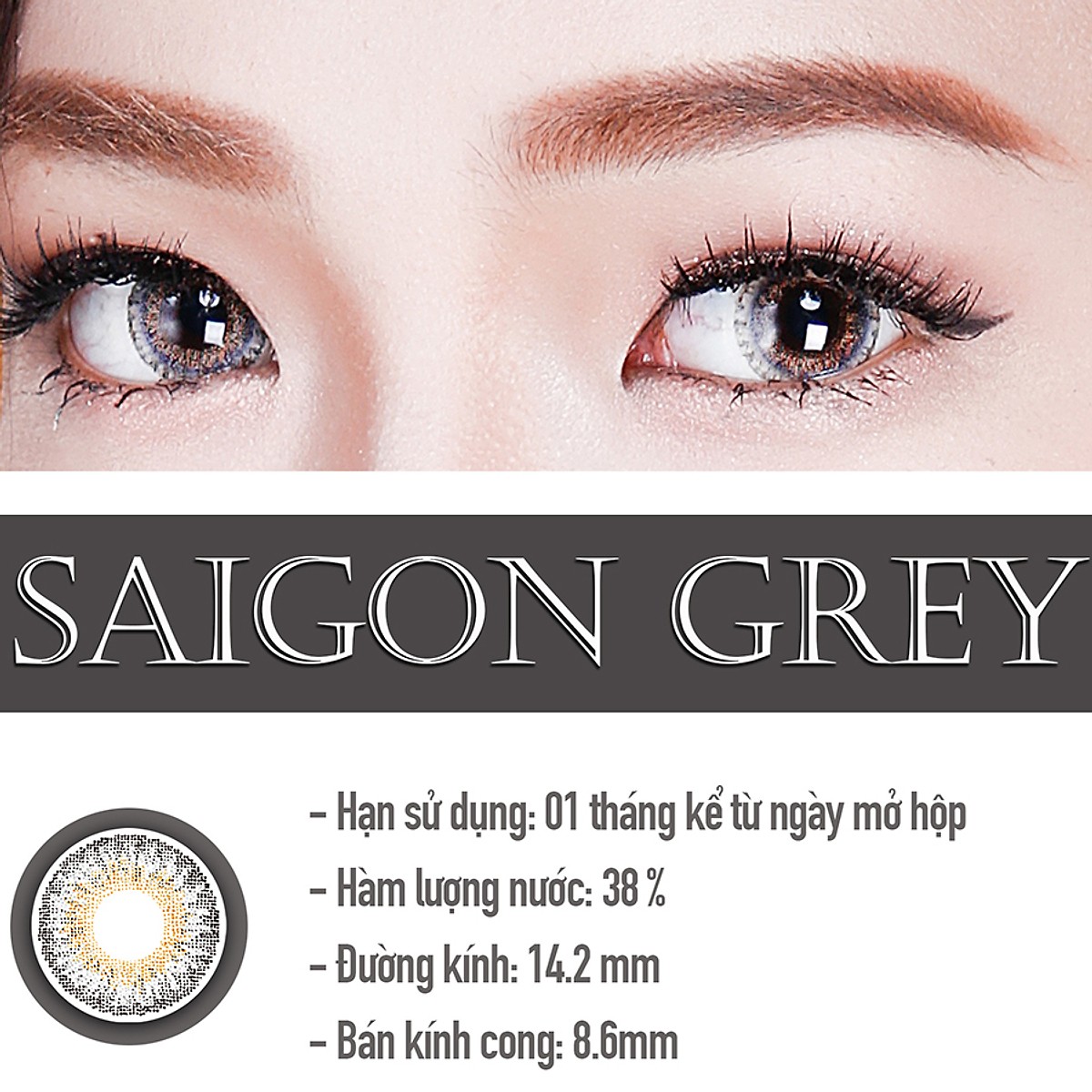 Kính Áp Tròng Dùng 1 Tháng Eye Secret KM1T - Saigon Grey