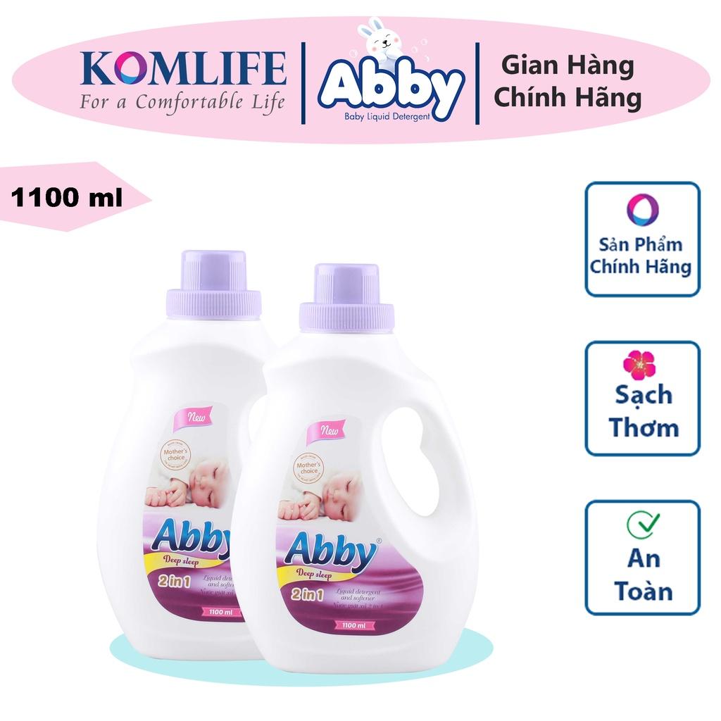 Nước giặt xả mẹ và bé 1100 ml ABBY màu TÍM an toàn, làm mềm vải, hương thơm dịu nhẹ, sạch vết bẩn trẻ em