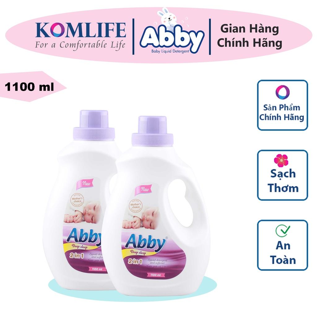 Nước giặt xả mẹ và bé 1100 ml ABBY an toàn, làm mềm vải, hương thơm dịu nhẹ, sạch vết bẩn trẻ em