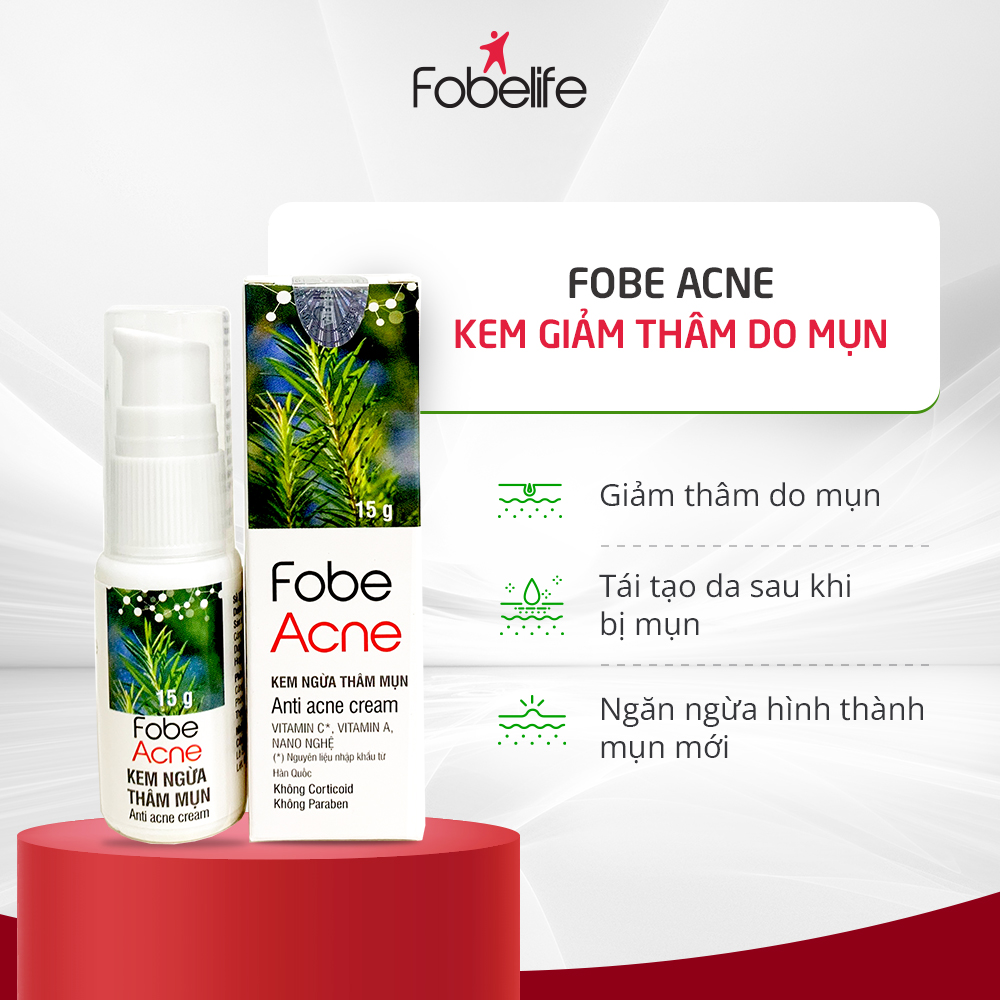 Kem Giảm Thâm Mụn Sẹo Mụn Kích Thích Tái Tạo Da FOBE Acne - Tuyso 15 gram