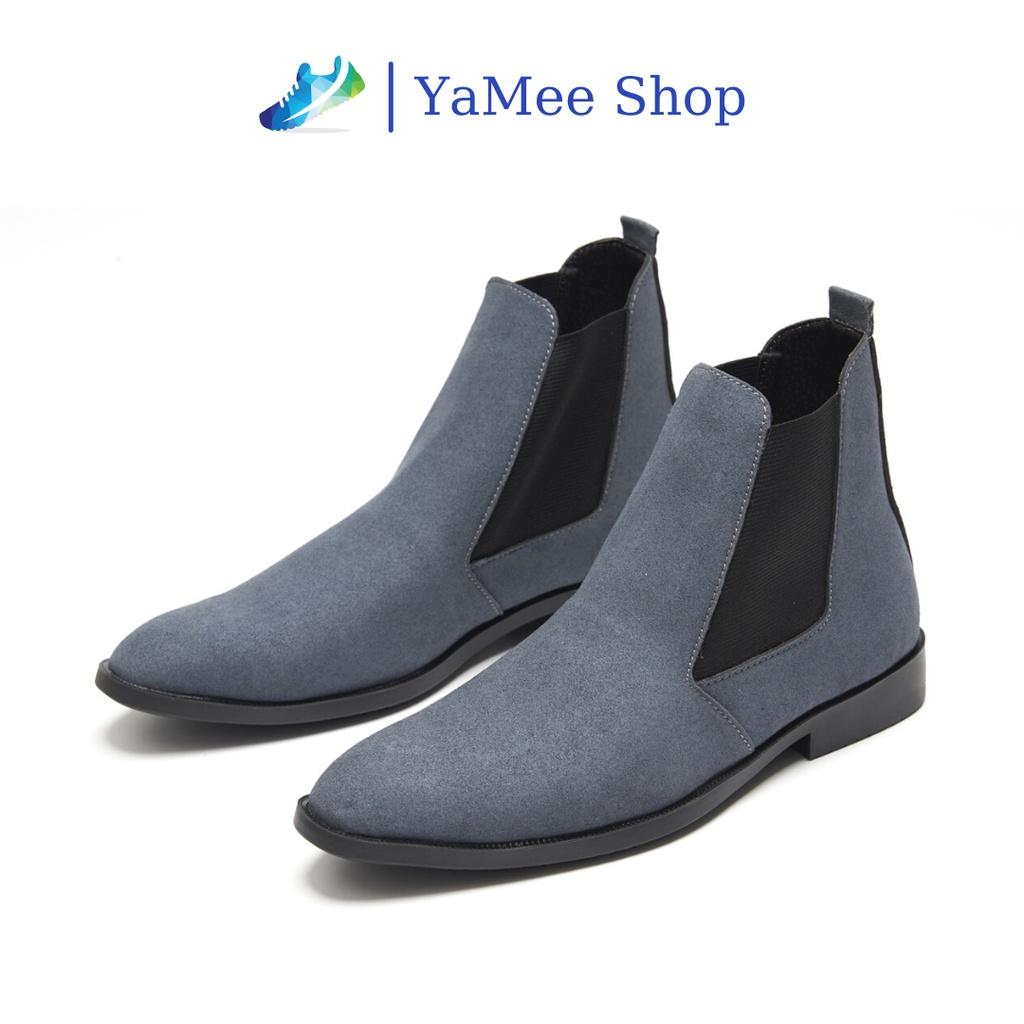 Giày chelsea boots da lộn, cổ chun, đế khâu chắc chắn- mã CBDLB