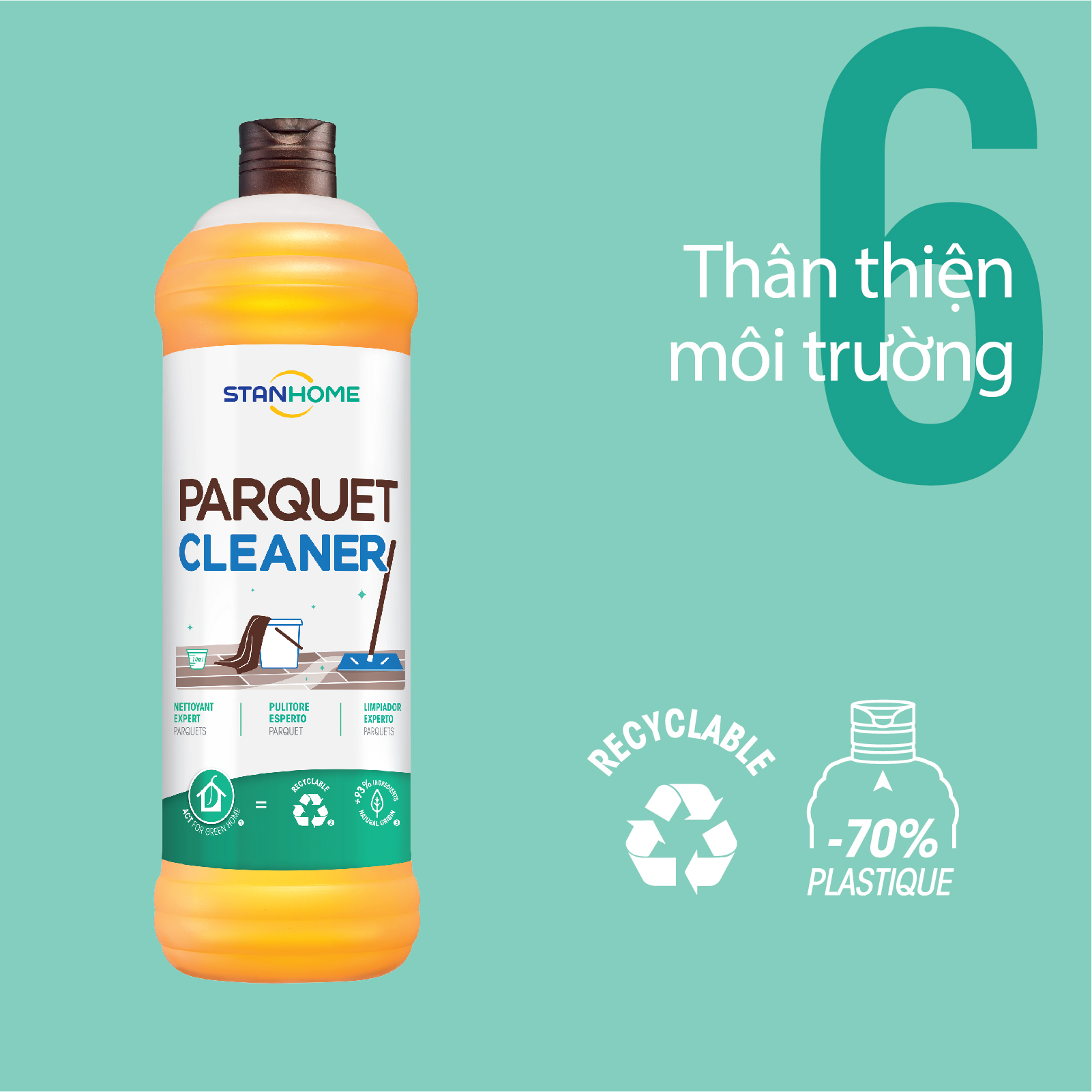 Nước Lau Sàn Gỗ Đậm Đặc Stanhome Parquet Cleaner